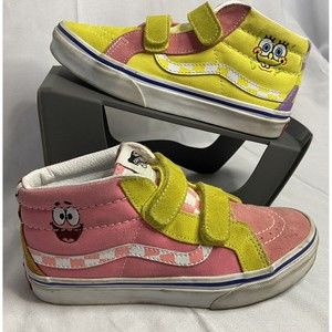 Vans X Spongebob Kids Sneakers Sk8-Hi Reissue Rare Sneakers Shoes Size 2.5 Kids